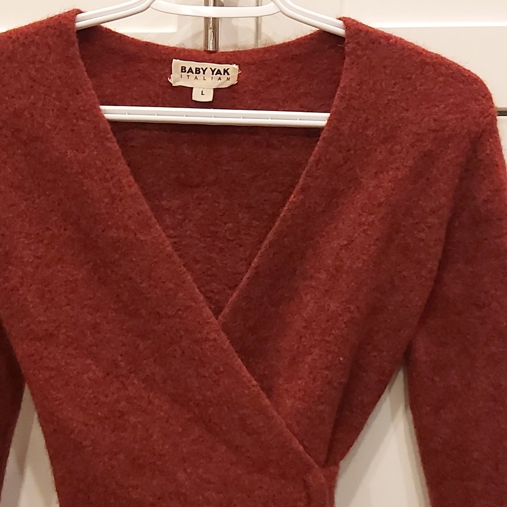 Baby Yak Italian plush knit wrap dress - Picture 1 of 4